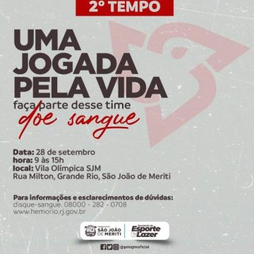 Prefeitura de São João de Meriti irá promover segunda campanha de doação de sangue