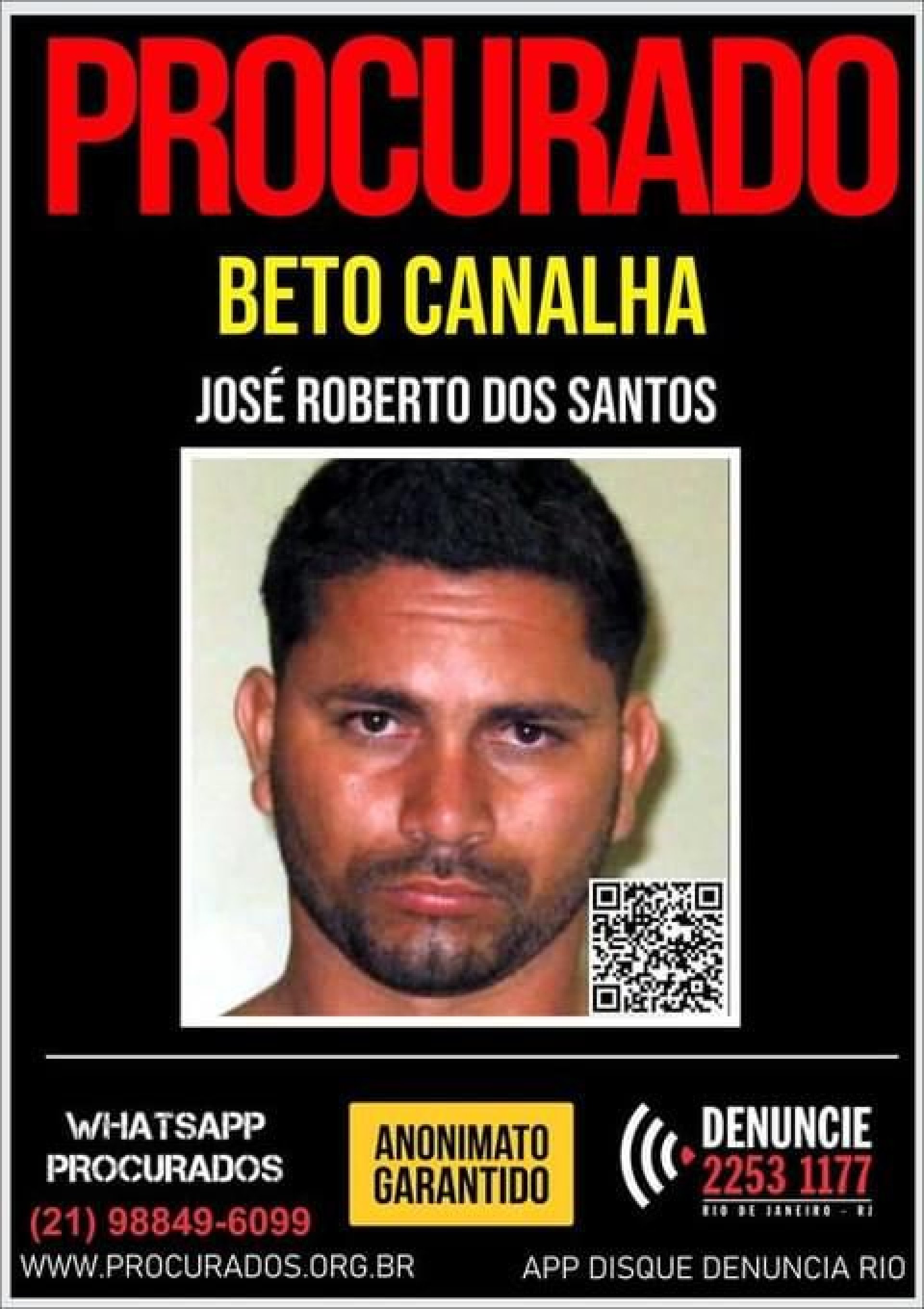 José Roberto Dos Santos, de 37 anos, possuía três mandados de prisão em aberto, que foram cumpridos durante o registro da ocorrência na 59ª DP (Duque de Caxias)